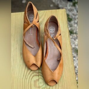 Jeffrey Campbell Tan Peep Toe Heels